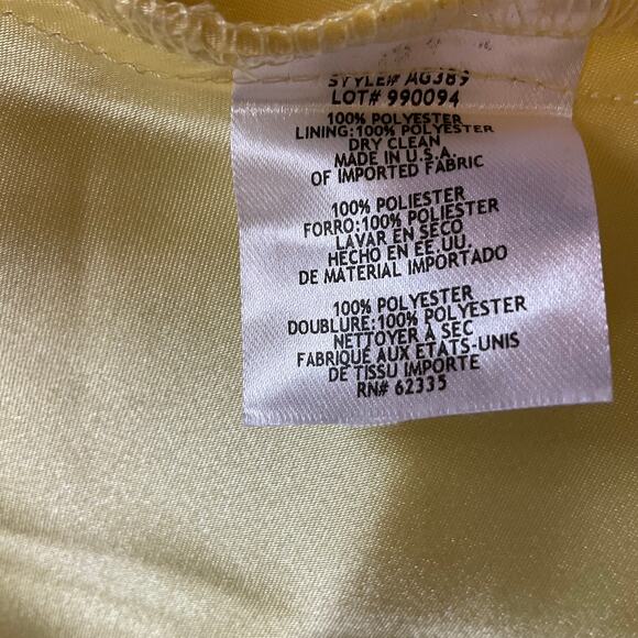 Avery G Backless Chiffon Evening Gown Yellow Size 8 Thigh Slit Long Formal Dress - Picture 8 of 10